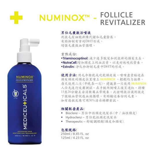 Mediceuticals Numinox For Men (Follicle Revitalizer) 125ml, 250ml 男士毛囊激活噴液
