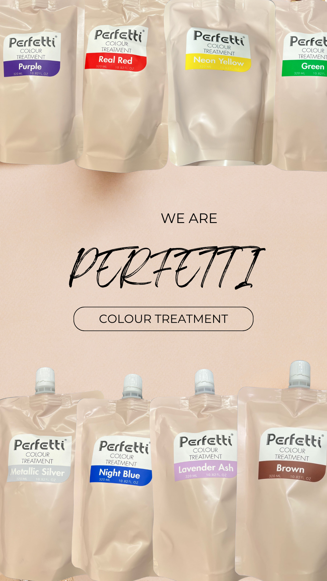 Perfetti Colour Treatment 320ml 補色髮膜(漂染後用)(需帶手套使用)買1套8色送無色髮膜1包(供調色用)